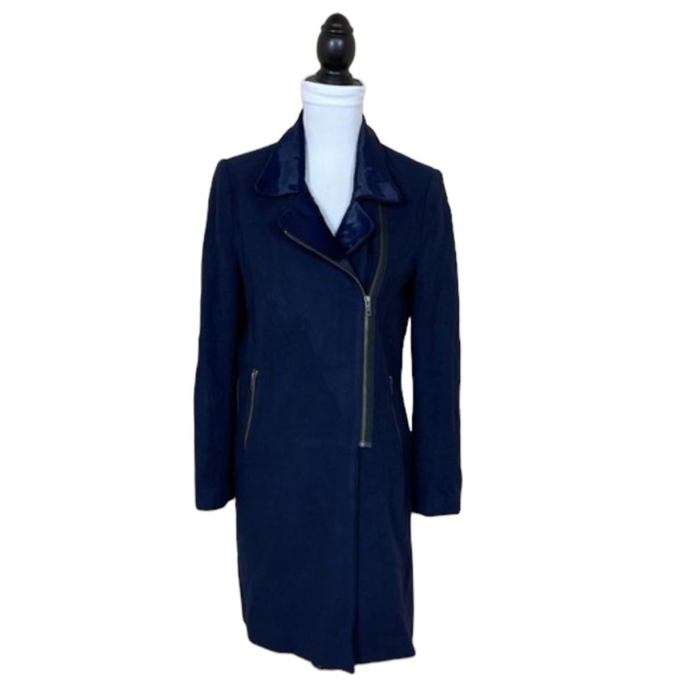 EUC Mason Calf Hair Collar Wool Blend Coat